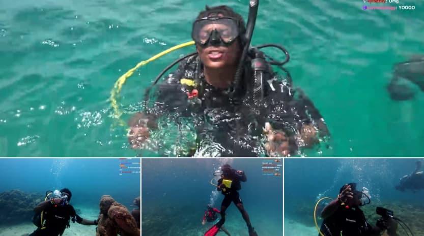 caribbeannewsuk's tweet image. #GRENADA: Global streaming sensation IShowSpeed has made history during his first visit to Grenada on Sunday. He became the first streamer ever to go scuba diving Live in the ocean, broadcasting directly from beneath the surface in real time.
