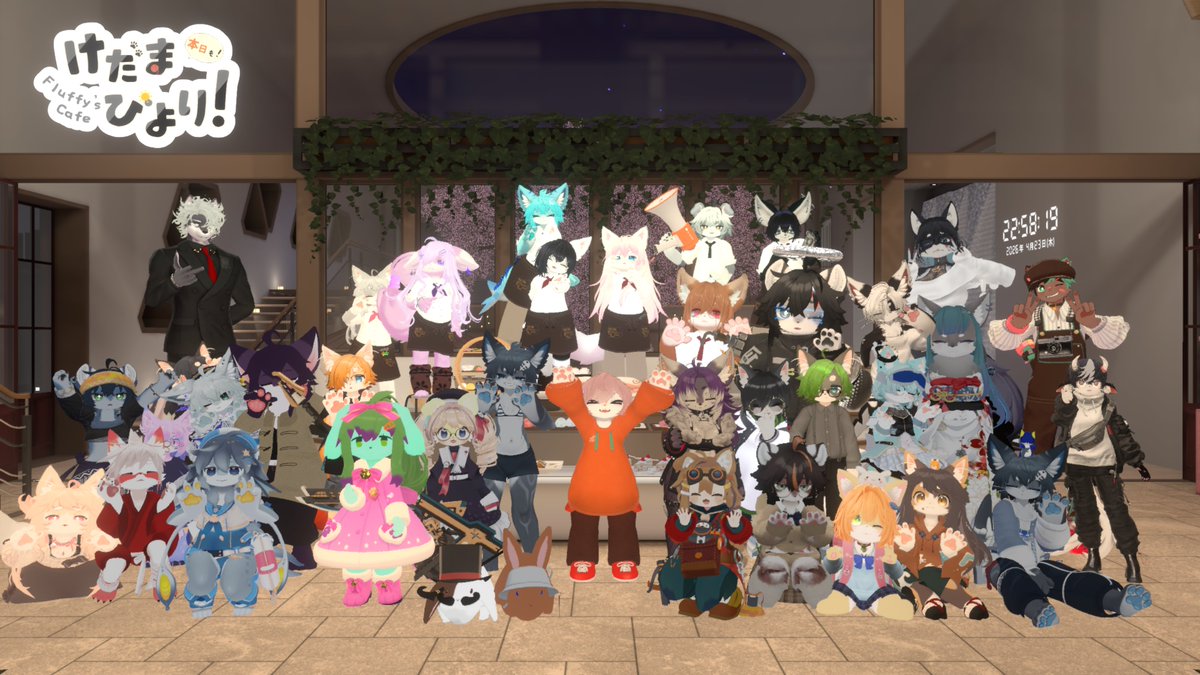 FluffysCafeVR's tweet photo. 先週は当店にお越しいただき、ありがとうございました！

今回の夜桜営業はいかがでしたでしょうか🌸
ゆったりとした夜のひと時をお楽しみいただけたらと嬉しいです。

明日は臨時営業を開催しますので、ぜひお越しください。

またのご来店をお待ちしております🐾

#けだまびより https://t.co/m5WHpKUuCi
