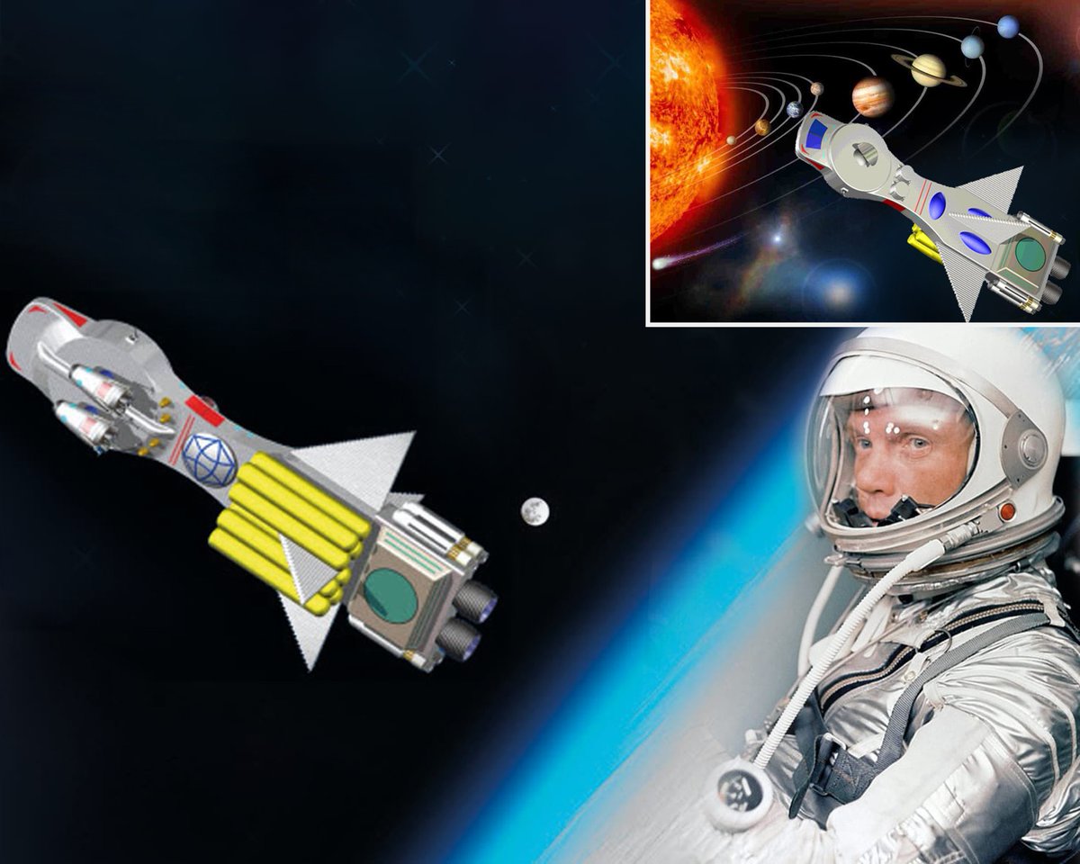 AchleitnerD's tweet photo. @NASAArtemis ARTEMIS is really great. But  In SPACE FLIGHT’S….. there is NOT a revolution..... The necessary step is the INTERPLANETARY flight. In a GLOBAL cooperation we are able to build this TRITON space ship 🌌🚀using HIGH POWER plasma thrusters. Allows us landing on Jupiter's EUROPA 🚀 https://t.co/PgtghKtnBi