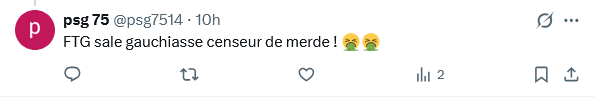 Captainflam47's tweet photo. @psg7514 @LeSangoklm Vous m'avez l'air d'être:
1-  en colère
2- intellectuellement limité
3- monomaniaque obsessionnel
4- utilisateur compulsif d'émojis
Voilà, c'est tout pour aujourd'hui et je vous souhaite une belle journée ensoleillée! https://t.co/xsvSeY21Yc