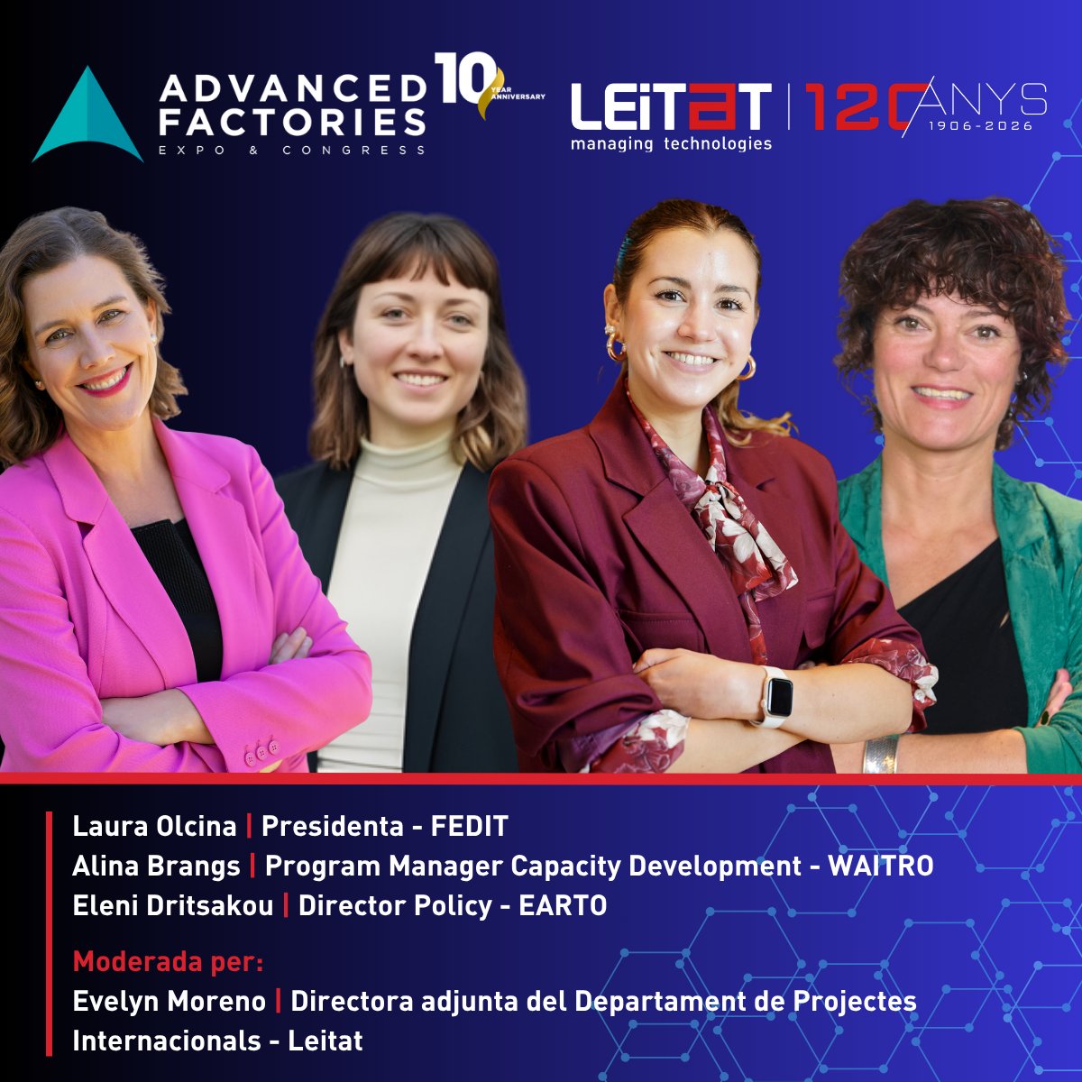 Leitat's tweet image. 🌐 Qui lidera els ecosistemes deeptech que transformen la indústria?

A #AF2026 analitzarem aquest lideratge en una taula rodona des de la mirada dels centres tecnològics, com a connectors de coneixement, talent i empresa.

📆 5 maig | 16:00–16:40
📍 Leitat

#Deeptech #Innovació