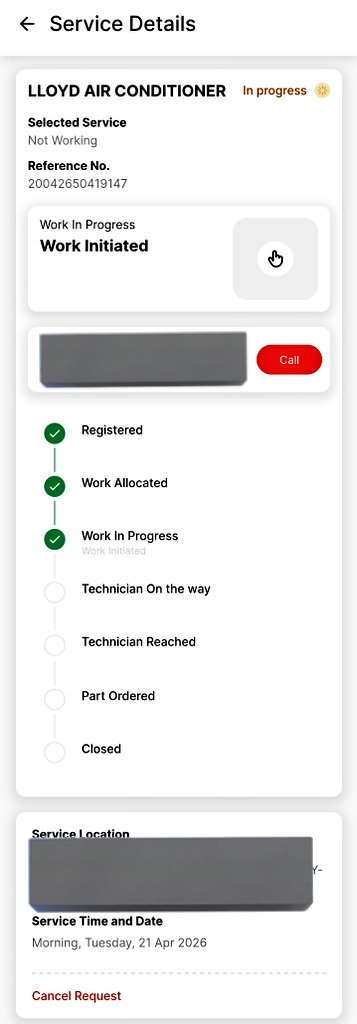 ChrisGardner34's tweet image. From part ordered to it went back to work in progress but the person or the assigned ac center doesnt answer call once he answered &amp;amp; said part didn't came. Call whom ever you want you will get same answer he said.  Really fedup with this service no help @HavellsCare360 #lloyd #AC