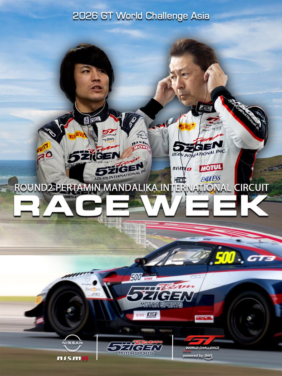 team5zigen's tweet image. Race Week for GT World Challenge Asia Rd.2🇮🇩

Welcome to race week 🏄‍♂️

#5zigen #gtworldchallenge #nismo #gtr #mandalika