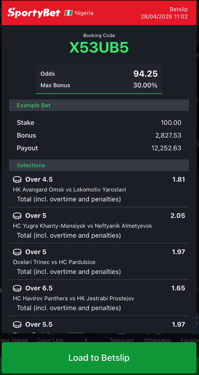 Yesterday cut 1,dear sporty bet please allow us to win 🏆

CODE: X53UB5