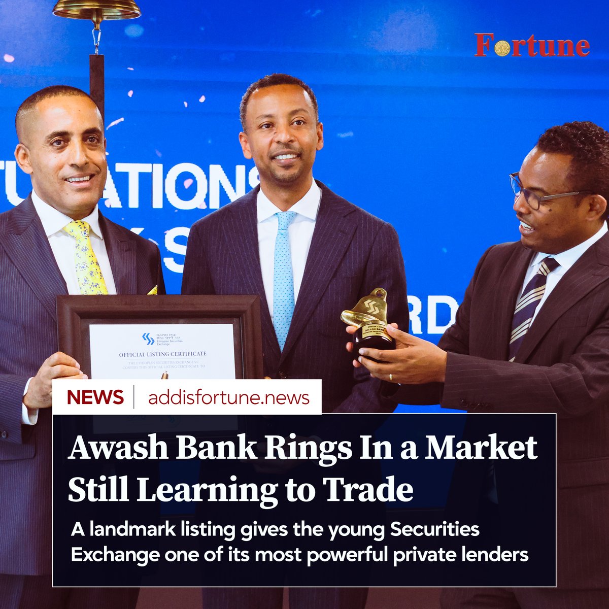 addis_fortune's tweet image. Awash Bank offered 37 million shares for trading upon its debut, representing a substantial portion of its 54 million existing shares. #Capital #Market #ESX #Awash #Bank #Ethiopia

Read more - shorturl.at/xiYZV
