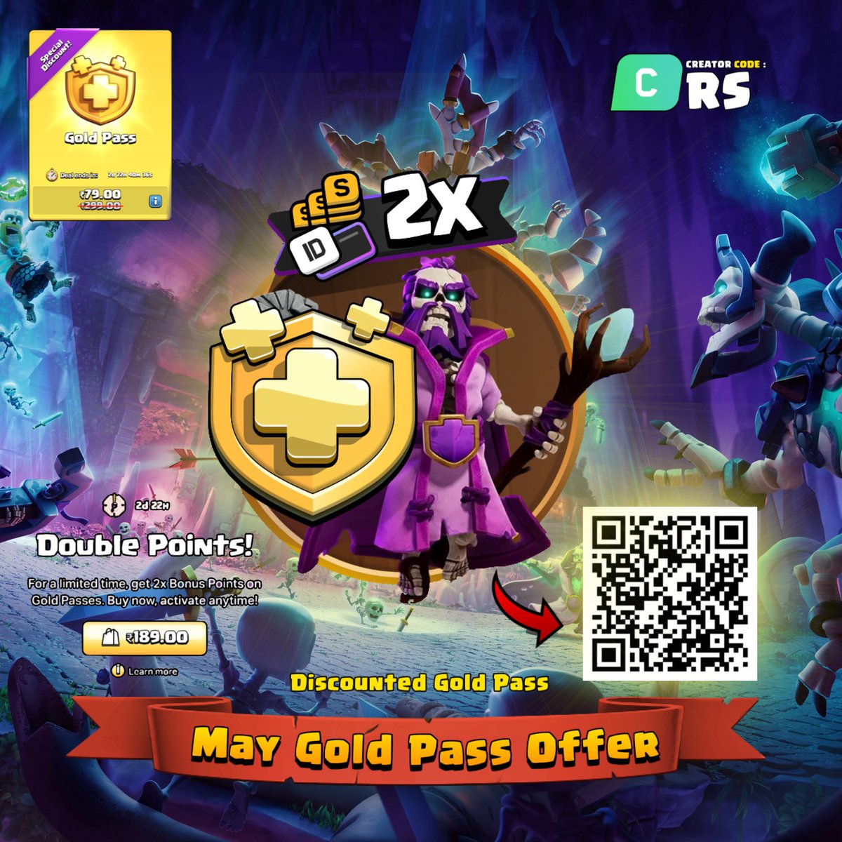 RsClash's tweet image. For Clash of Clans Player 
Get Free Clan Castle Cake in Game.

Get 2x Bonus offer on May gold pass - store.supercell.com/clashofclans?b…

#ClashOfClans