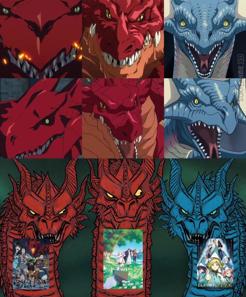 Dragons in fantasy anime.