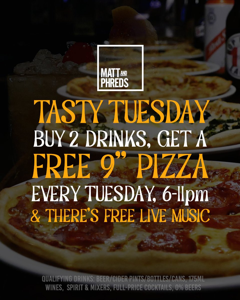 MattandPhreds's tweet image. #TONIGHT: FANTASTIC STRANGER

#Tuesday 28 April | Doors 6pm | #Gig: 8-11pm | Free entry

HAPPY HOUR: 6-11pm
- Buy 2 drinks = FREE 9" PIZZA
- 2 house cocktails = £15

A high-energy blend of jazz, psych &amp;amp; post-rock with driving riffs, rich melodies &amp;amp; bold improvisation

#Manchester
