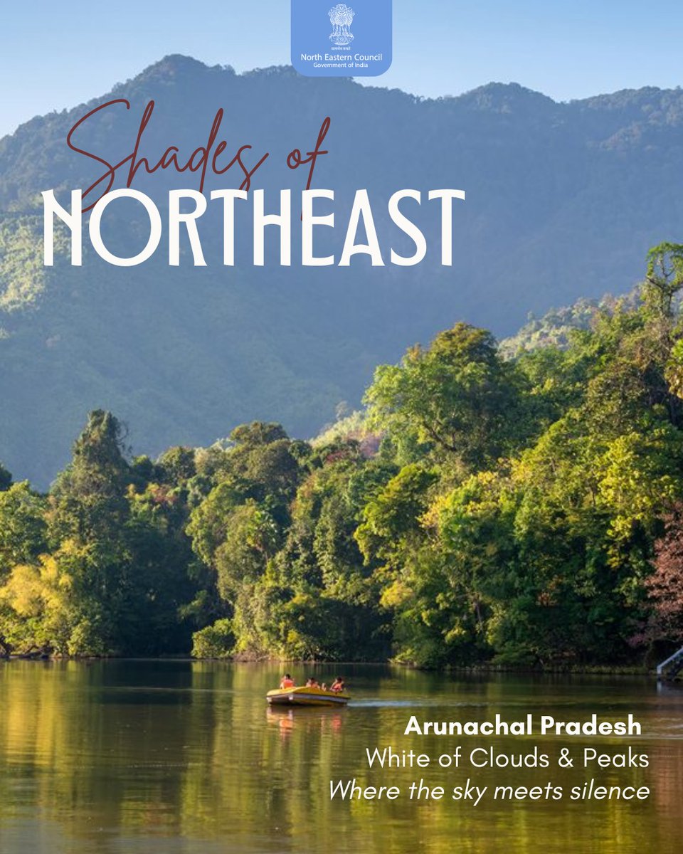 NEC_GoI's tweet image. In the eastern Himalayas, Arunachal Pradesh unfolds like a dream painted in whites of clouds and towering peaks.

Where mist drifts through valleys and snow-kissed summits touch the sky, nature exists in its purest, untouched form.

#ArunachalPradesh #Himalayas #Clouds