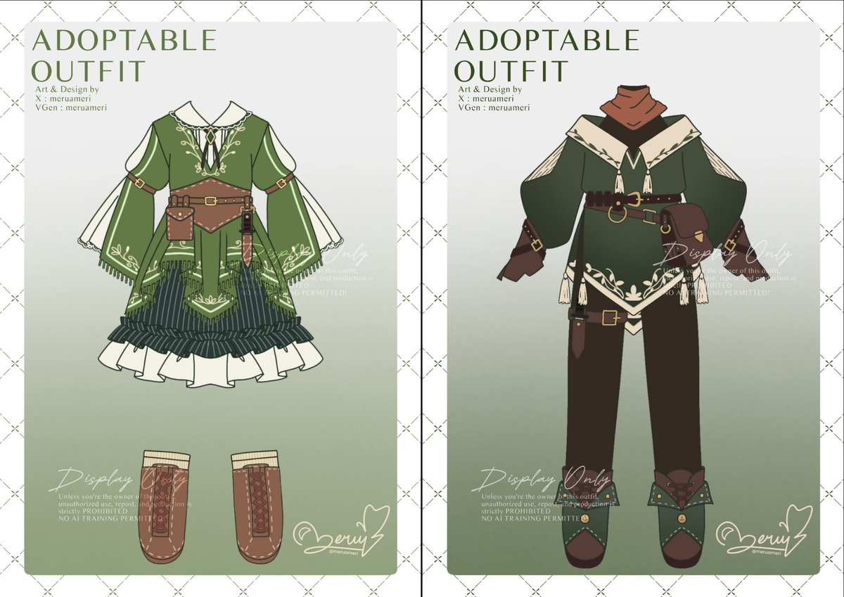 Outfit Adoptable

Herbalist Apprentice 🌿📜 &amp; Master Herbalist 🪴✒️

SP : $18 (with commercial use)

Detail below ⬇️ 

↻ &amp; ♡ are appreciated!