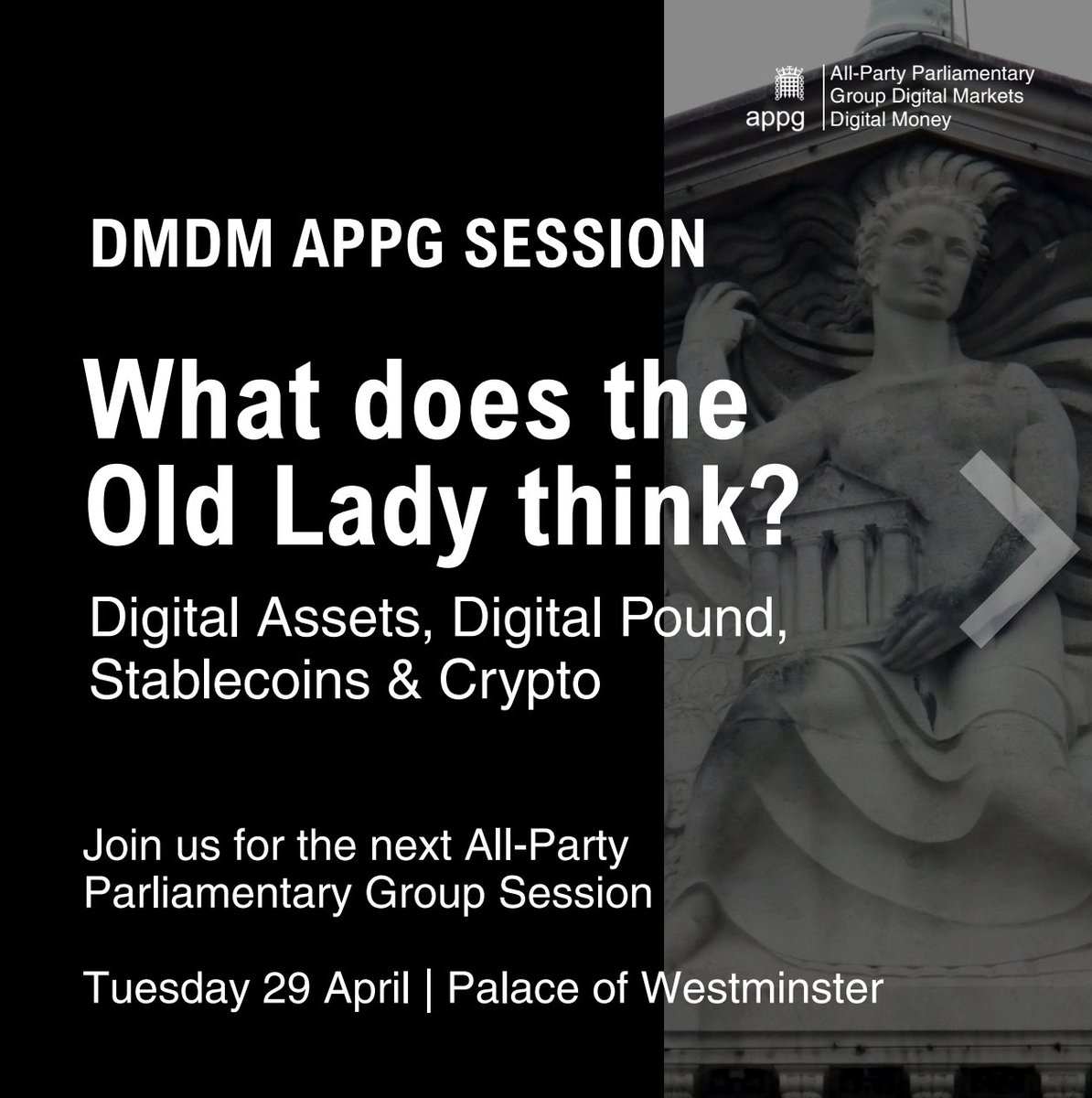 ThePolicyCat's tweet photo. I’ll be attending this crypto evidence session hosted by the APPG on Digital Markets and Digital Money and the @bankofengland in Parliament tomorrow.

Looking forward to hearing industry evidence and learning more about the approach the Bank of England is taking towards digital assets, stablecoins, and crypto.

If you’re free at that time, get in touch. It’s a great opportunity to learn and share your perspective, especially if you’re an everyday crypto user.