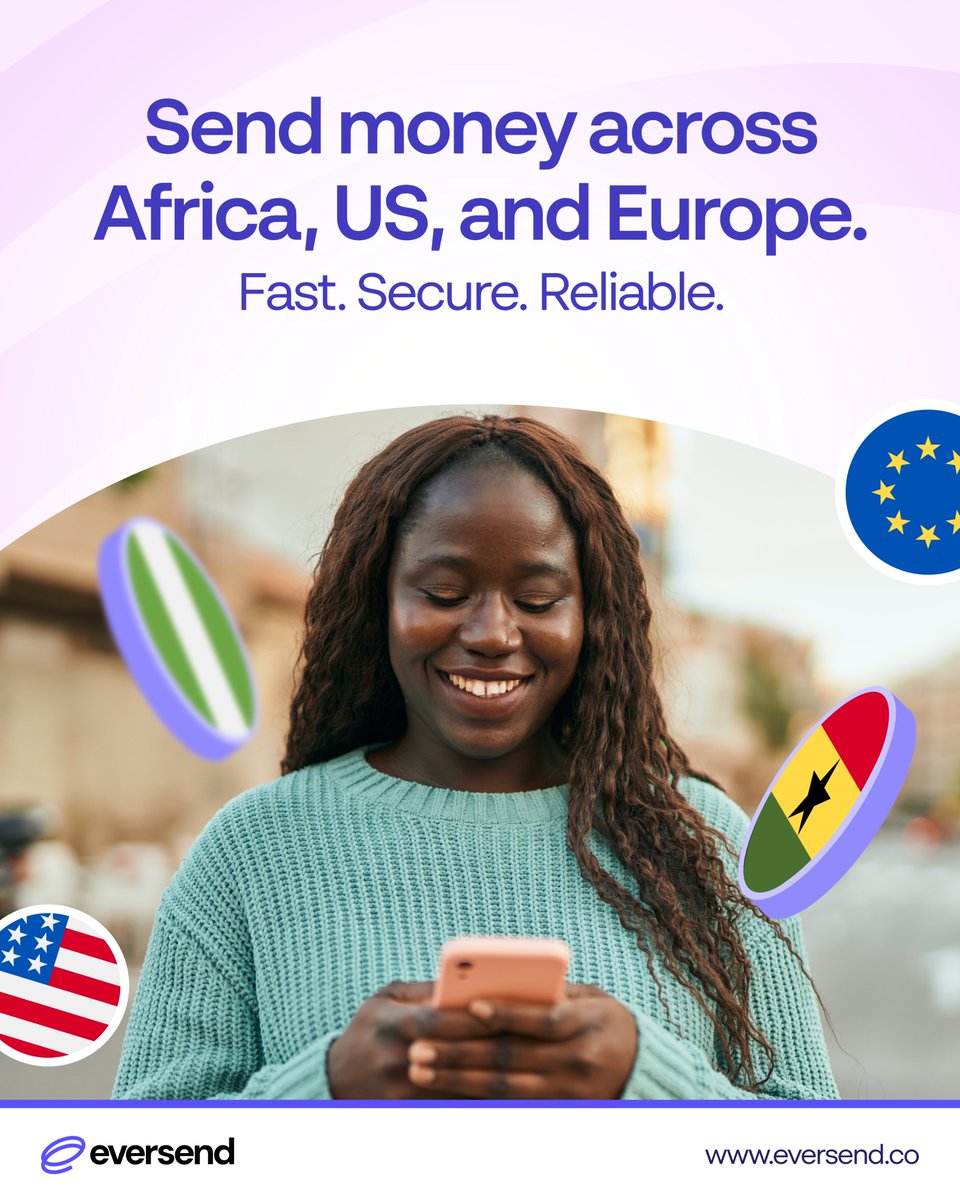 eversendapp's tweet photo. Distance shouldn't keep you from supporting the people you love. Whether it’s Africa, Europe, or the US, Eversend ensures your funds arrive safely and instantly. Reliable cross-border payments, built for your global lifestyle 🌍.