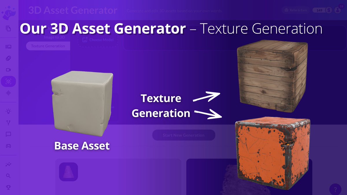 Ludo_AI's tweet photo. Sometimes it’s not the model that needs changing, it’s how it looks.
Retexturing can slow iteration. With Ludo’s 3D Generator, create new textures in seconds from a text prompt - while keeping your original mesh intact.
#GameDev #GameDesign #AI #IndieGame #AITools #AIinGames https://t.co/pcsknIOFju