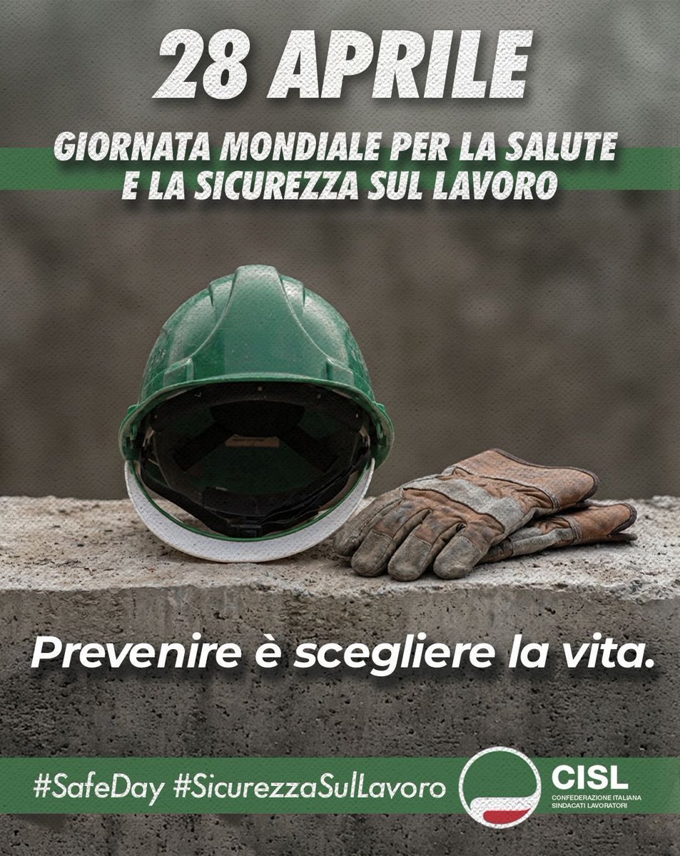 CISLFoggia's tweet photo. #GiornataMondiale per la #salute e la #sicurezza sui luoghi di lavoro - @CostantinoCisl “La sicurezza è un #investimento che garantisce la #vita di ogni lavoratore. Prevenzione, rispetto delle #norme e #formazione per eliminare le stragi sul #lavoro. Fenomeno anche culturale” https://t.co/FuQNTEzMWw