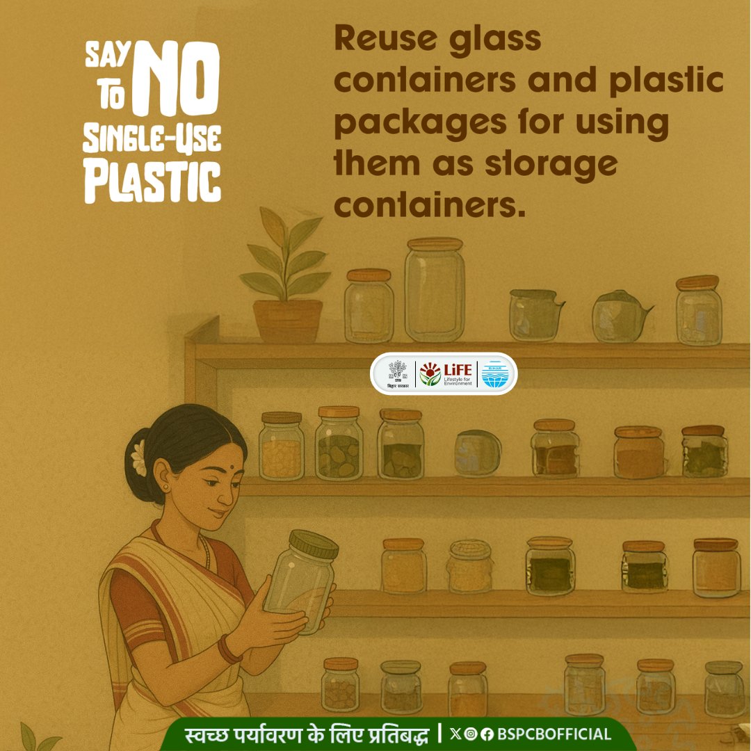 BSPCBOfficial's tweet image. आज ही नहीं, हर दिन अपने ग्रह के लिए खड़े हों! 🌍
सिंगल-यूज़ प्लास्टिक को कहें ना और अपनाएं पर्यावरण के अनुकूल विकल्प।
छोटे कदम ही बड़े बदलाव लाते हैं।
#SaveEarth #SayNoToPlastic #EcoFriendly #GoGreen