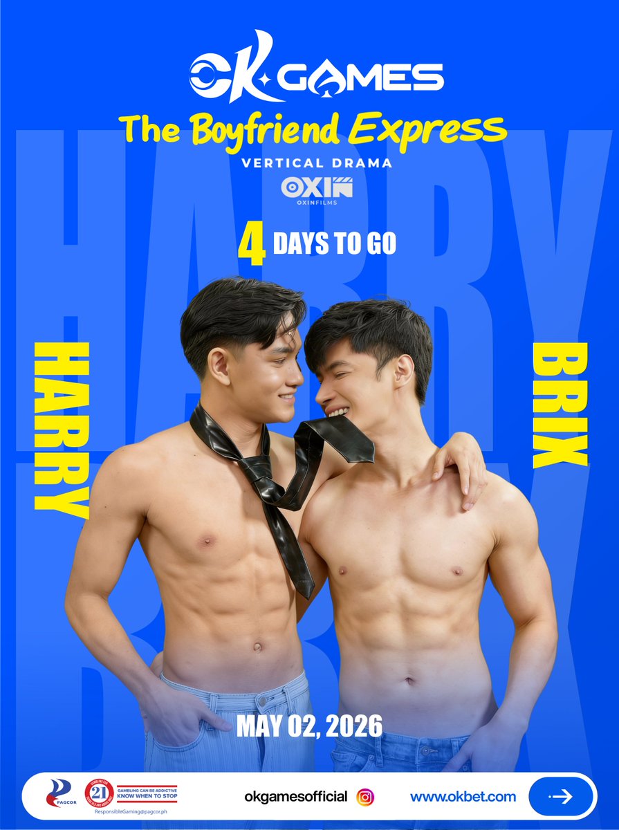 4 DAYS TO GO, OKFam!
Handa na ba kayo sa pinakahihintay na The Boyfriend Express?

Ang kauna-unahang short drama collaboration ng OKGames x Oxin Films. Hatid ang kilig, drama, at hindi malilimutang kwento na siguradong aabangan ng lahat!

#OKGames #BoyfriendExpress