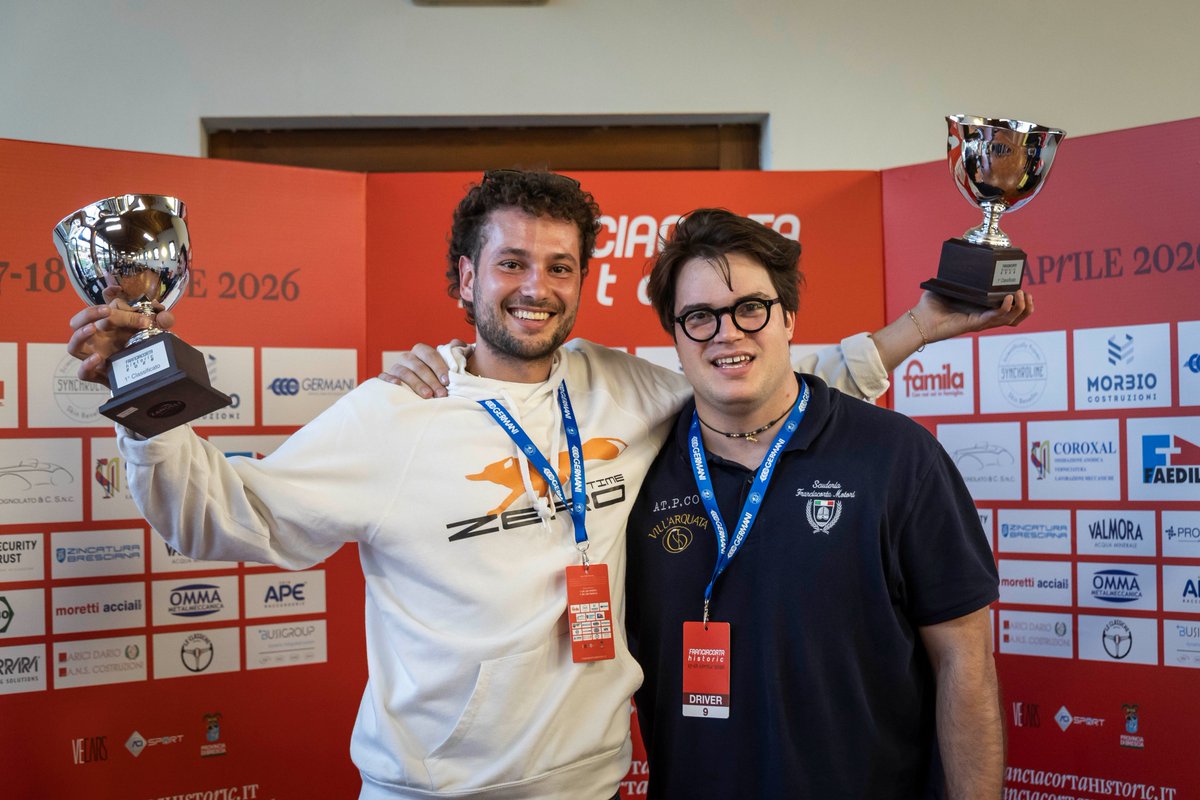 fchistoric's tweet photo. 1st place 🥇

Nicola Barcella and Simone Rossoni 🇮🇹 enters the event's roll of honor for the first time 🏆 winning on a 1938 #Fiat508C 🚗

The Bergamo-based crew, 1st among Under 30, receive a “Mathusalem” bottle of #CuveéPrestige @CadelboscoITA 🍾

#FranciacortaHistoric2026 https://t.co/fo1IYPdvSX