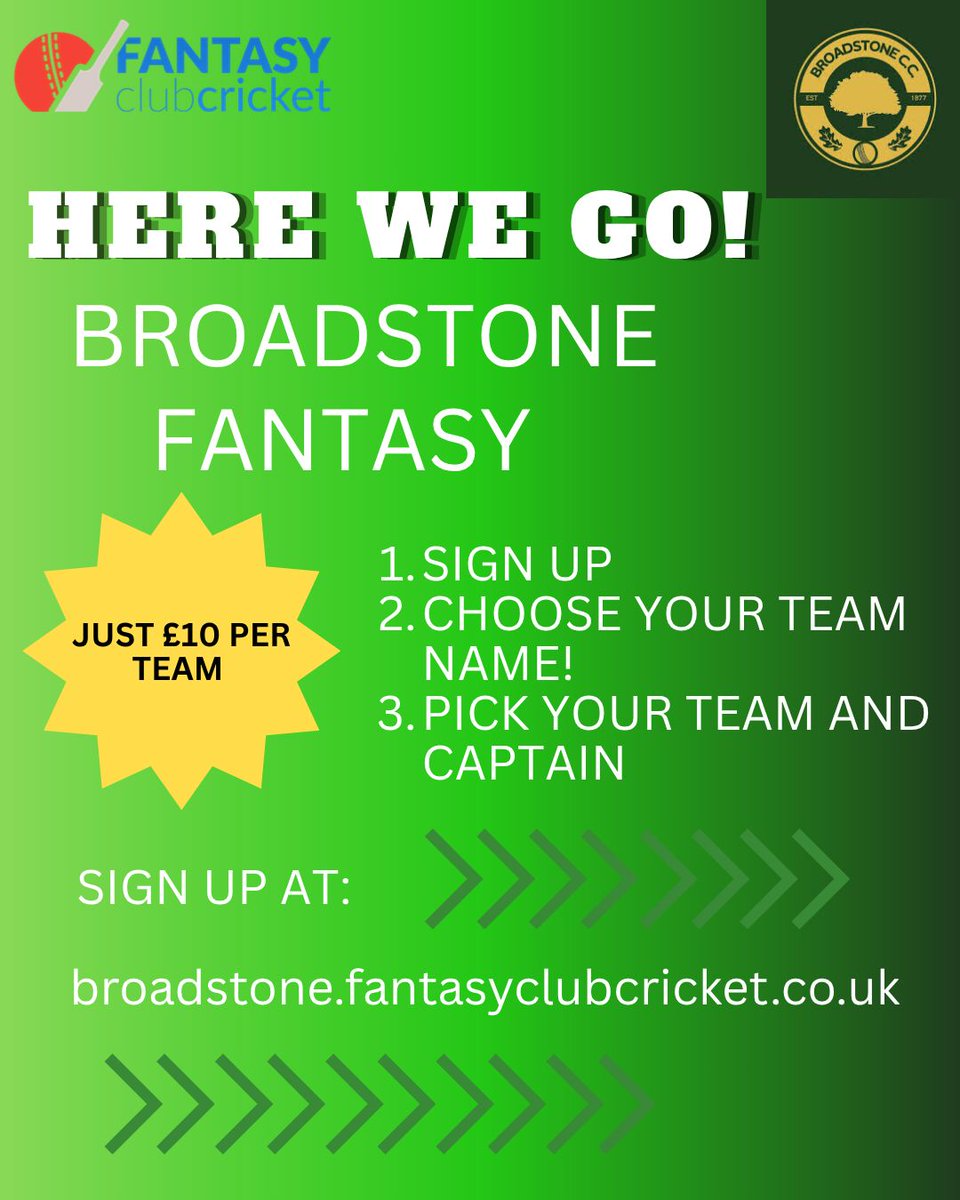 broadstonecc's tweet photo. 🏏 Broadstone CC Fantasy Cricket 2026 is here!

👉 Sign up now:
https://t.co/lVzk2QcDQE

Getting started is simple:

1️⃣ Sign up
2️⃣ Choose your team name
3️⃣ Pick your squad &amp; captain
4️⃣ Pay your £10 entry fee via the club Pitchero shop

#upthebadgers 🏏 https://t.co/qL1c4RIByQ