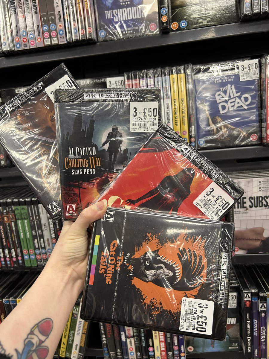 hmvSunderland's tweet image. For a limited time only, we have Arrow titles in our 3 for £50 4K offer. Many classics from The Mask to Carrie #hmv #hmvforthefans #arrow