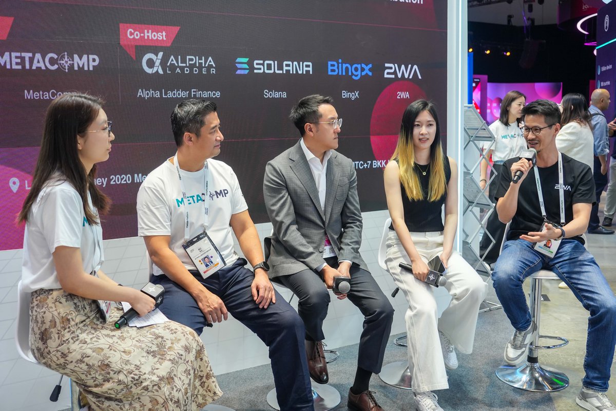 2WA_Official's tweet photo. 🚀Honored to co-host the RWA Fireside Chat with @MetaCompHQ @alphaladderfin @solana @BingXOfficial at @money2020 — right as 2WA launching $SPACEX token

🎤Incredible Speakers on Stage
Dr. Bo Bai — Chairman & Co-Founder, Alpha Ladder Finance
Tracy Xu - Head of RWA Ecosystem, MetaComp
Lu — Head of APAC, Solana
Yiko — Head of Asset Management, BingX
Kit — Co-Founder, 2WA

$SPACEX campaign is live. Stay close. 👀