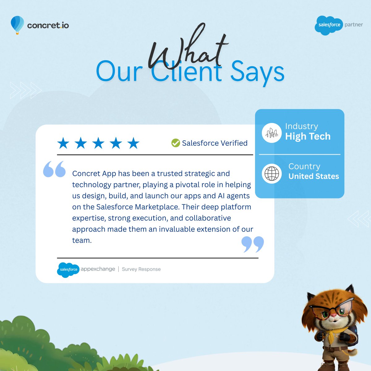 concretios's tweet photo. Grateful for the trust our clients place in us.

Working closely with teams to build and launch meaningful solutions is what we truly enjoy, and feedback like this makes it even more special. 

#ClientVoices #Gratitude #Salesforce #testimonial https://t.co/H1WbnudiHc