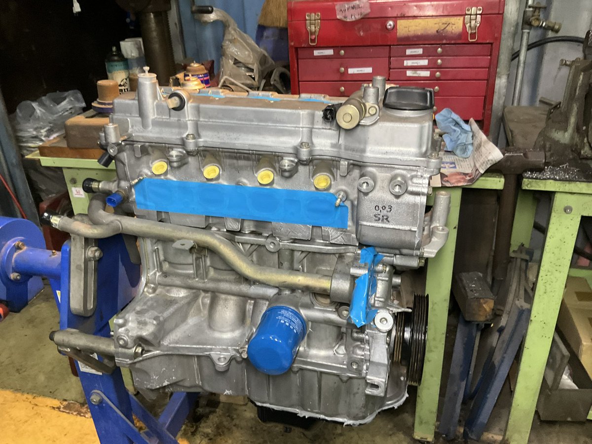 karakurihouse1's tweet image. CR12DEオーテック仕様の
リビルトエンジン組み上がってます、タイプSR
#12SR #K12  #エンジンオーバーホール