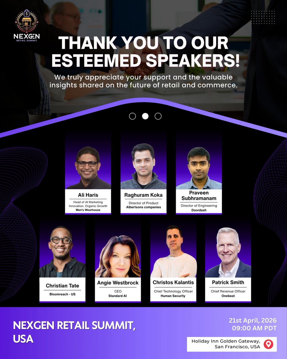 NexGen_Retail's tweet image. Celebrating our inspiring panelists at the NexGen Retail Summit USA for sharing powerful insights on the future of retail, AI &amp;amp; customer experience! 🇺🇸✨

Grateful for the expertise and perspectives driving innovation across the industry.
#NexGenRetailSummit #RetailInnovation