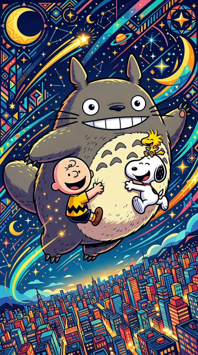Totorofans12's tweet photo. Totoro and snoopy and Woodstock https://t.co/BSvwQtfeoP