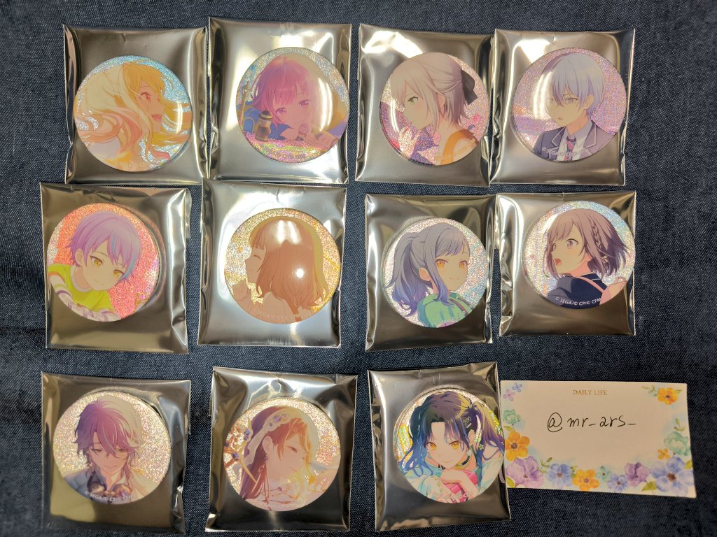 mr_ars_'s tweet photo. 【買取 譲渡】プロセカ グリッター缶バッジ グリ缶 9A 9B 10B

譲:咲希 穂波 志歩 杏 冬弥 類 絵名
求:定価 (10A寧々)

大阪手渡し。
BOX違��となり難しいとは思いますが、交換のみ郵送対応可。
ゆるく募集しております。
検索からでもお気軽にお声掛け下さい。 https://t.co/dUCefBVuPx
