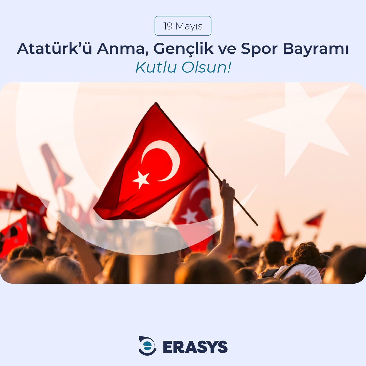 erasystr's tweet photo. Bağımsızlık yolunda atılan en önemli adımlardan biri olan bu anlamlı gün, gençliğe duyulan güvenin en güçlü ifadesidir. ✨

19 Mayıs Atatürk’ü Anma, Gençlik ve Spor Bayramı kutlu olsun. 🇹🇷

#Erasys #19Mayıs #AtatürküAnmaGençlikveSporBayramı https://t.co/2PryMGjLNw