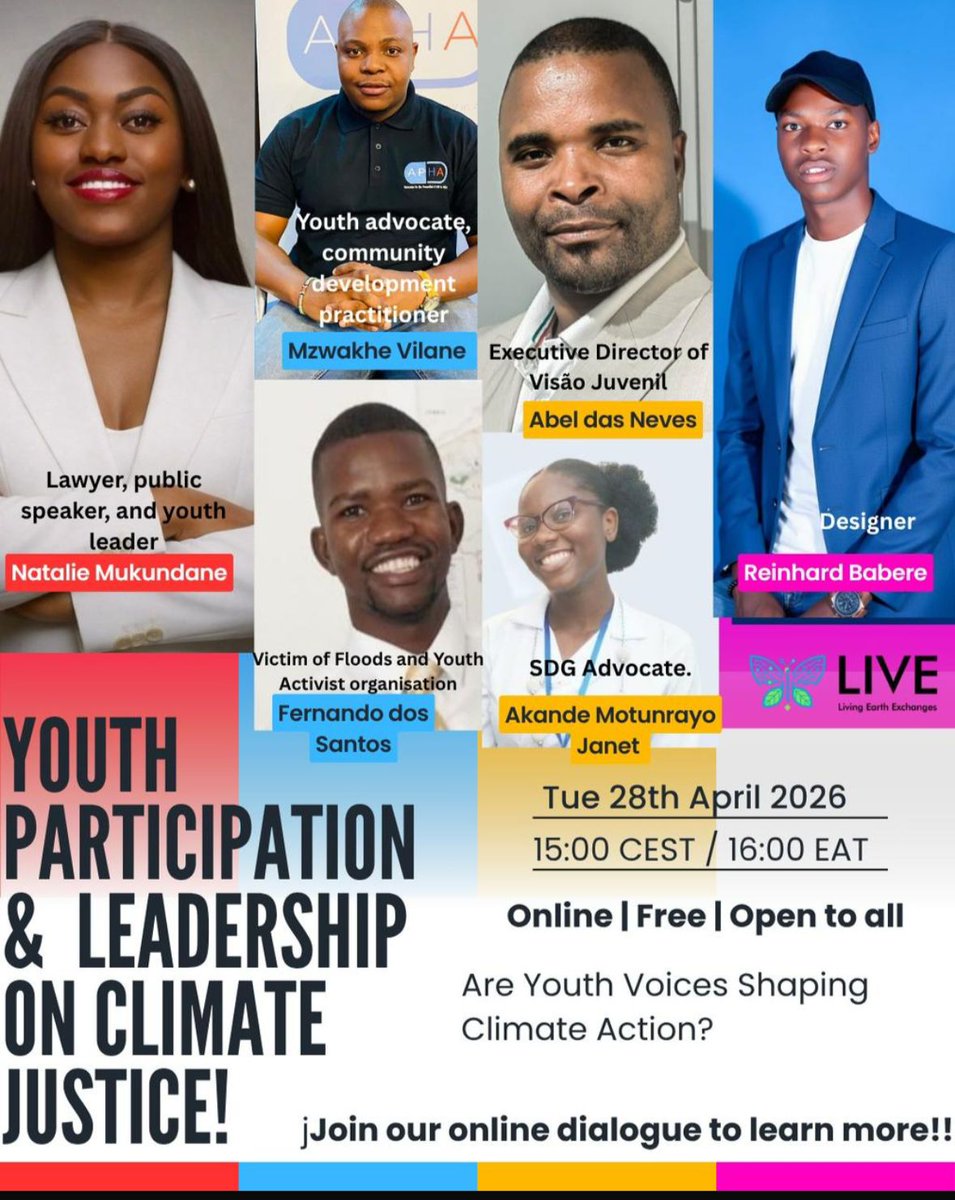awpcab_org's tweet image. Youth voices are shaping climate action!

Join our Prevention Champion Mzwakhe Vilane at the Youth Participation &amp;amp; Leadership in Climate Justice webinar.

28 April
15:00 CEST | 16:00 EAT
Free &amp;amp; Online
 us02web.zoom.us/j/83708261530

#ClimateJustice #YouthLeadership