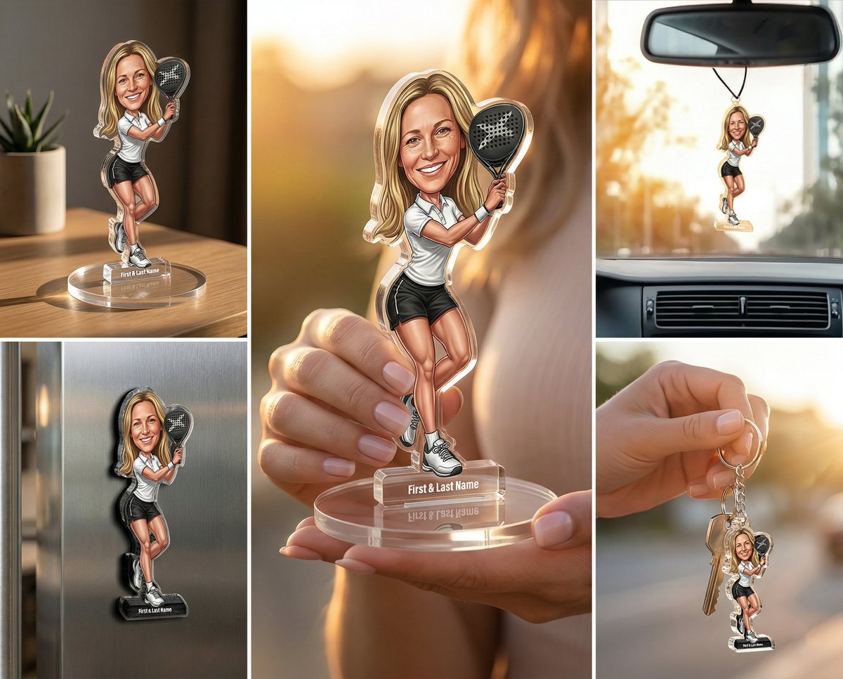 FiguristArt's tweet image. A custom caricature figurine of the racquet sport lover in your life — made from her photo, finished by hand, built to outlast the season. 🎾

Customize yours → figuristart.com

#PadelGift #TennisGift #PersonalizedGift