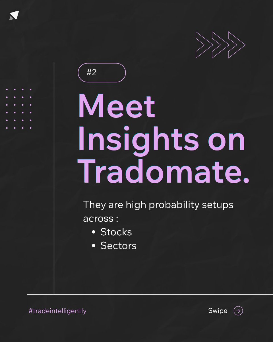tradomateOne's tweet image. Your next trade idea shouldn't take 10 tabs to find. One Page is all you need - Insights page on Tradomate.

Part - 1

#tradomate #Insights #breakout #momentum #reversal #trading #stocks #NSE #Nifty