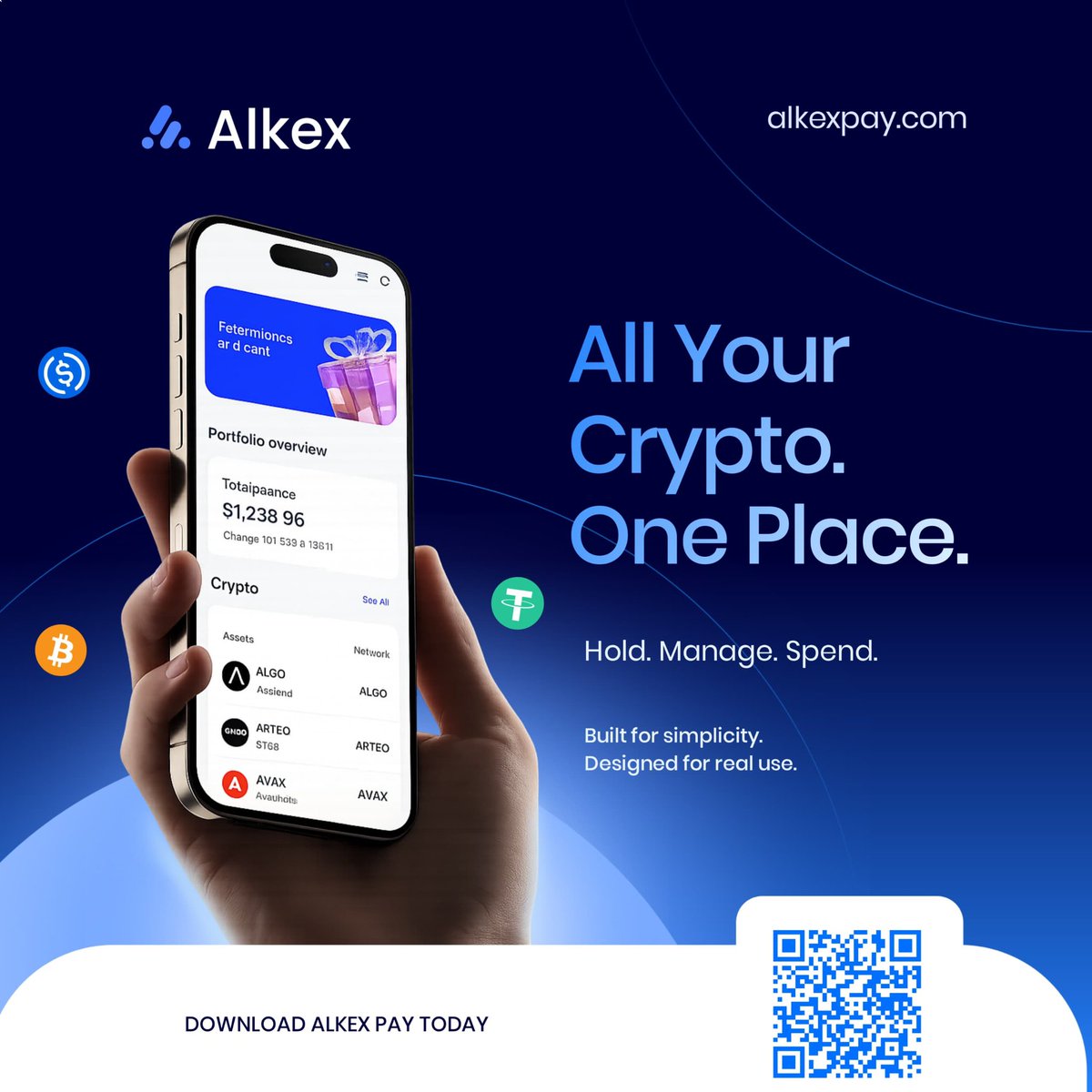 Alkexpay's tweet photo. Your crypto, all in one place.

From $BTC to $SOL, $ALGO, $USDT and more, Alkex Pay lets you hold, manage, and Spend your assets from one secure app.

🔵Built for simplicity. 🔵Designed for real use. 🔵Made for everyday crypto users.

Download Alkex Pay today
 https://t.co/00vBGPgI3v