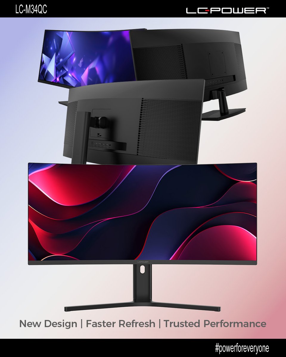 lcpower_germany's tweet image. Wir haben unseren 34" #Monitor LC-M34QC verbessert! 🤩

Was ist neu?
🌟 ab sofort mit superflüssigen 200 Hz
🌟 ein frisches, neues Design

LC-M34QC - ab sofort erhältlich!

Mehr zum LC-M34QC erfahrt ihr hier:
➡ lc-power.com/lc-m34qc-v2/

#lcpower #powerforeveryone #gaming
