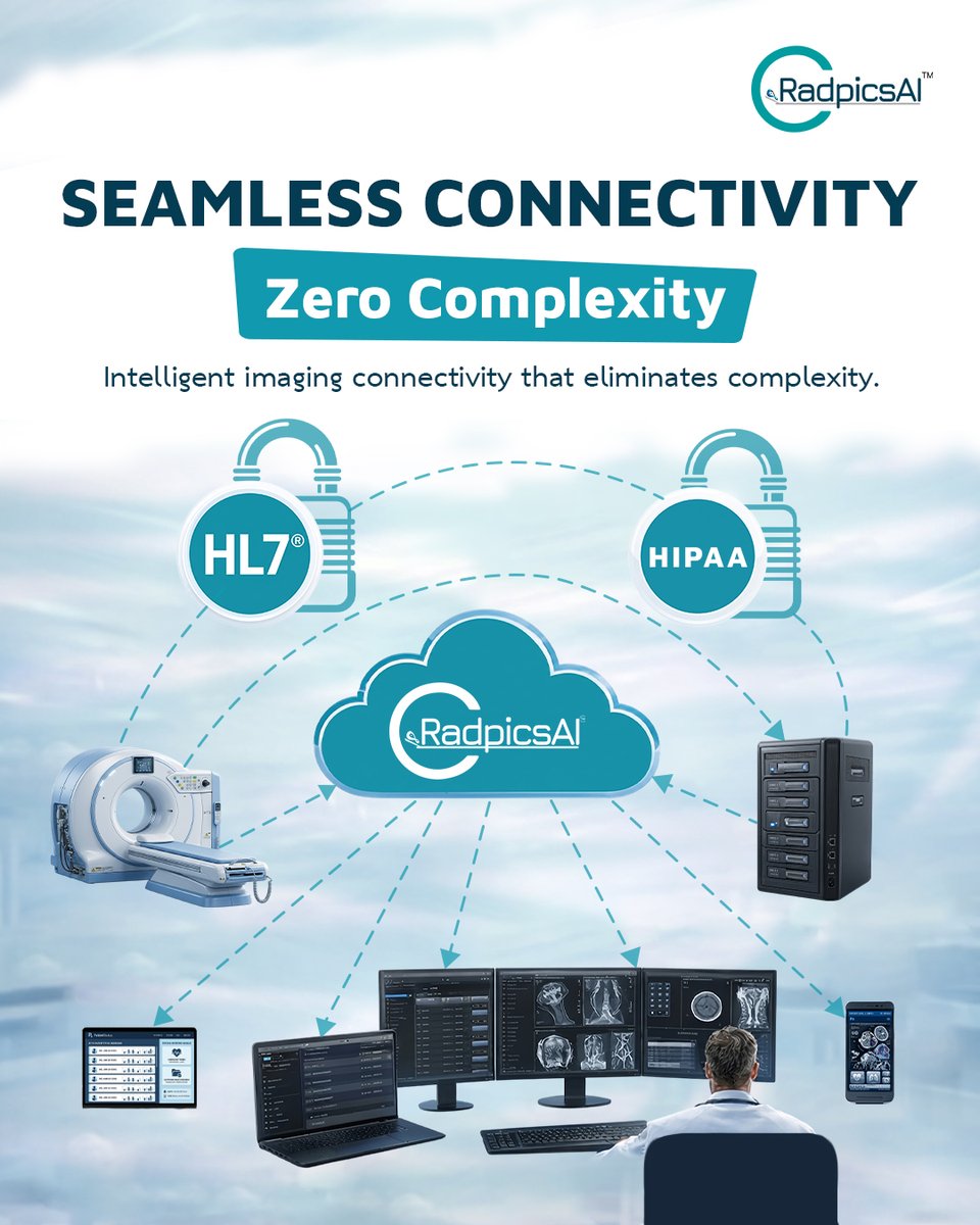 radpicsai's tweet photo. Seamless Connectivity. Zero Complexity
RadpicsAI integrates AI with PACS—connecting HL7, DICOM, RIS & EMR for effortless interoperability.
#RadpicsAI #RadiologyAI #EMR #RIS #PACS #Diagnostics #DICOM #Pathology #MedicalReports #DiagnosticReports #RadiologyReports https://t.co/BwWQ2me3tO