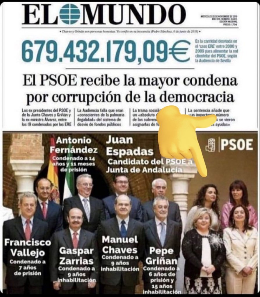 <a href="/psoedeandalucia/">PSOE de Andalucía</a> ¿No prefieren ustedes la foto de esta orla de corruptos y sinvergüenzas que es aún más actual?