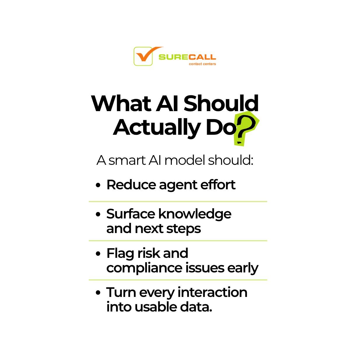 SureCallCC's tweet photo. If you’re exploring AI in CX, start here:

“How can AI make my best people impossible to replace?” https://t.co/JhHUdC6ACG