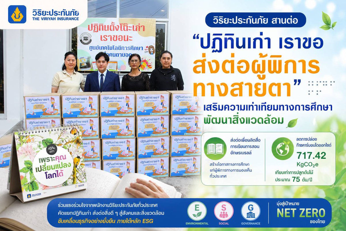 bizmatchingnews's tweet image. วิริยะประกันภัย ส่งต่อปฏิทินเก่า หนุนสื่ออักษรเบรลล์ เสริมโอกาสผู้พิการทางสายตา พร้อมลดคาร์บอนสู่เป้า Net Zero

อ่านต่อที่ bizmatchingnews.com/archives/73430

#วิริยะประกันภัย #CSR #ปฏิทินเก่าเราขอ #อักษรเบรลล์ #ผู้พิการทางสายตา