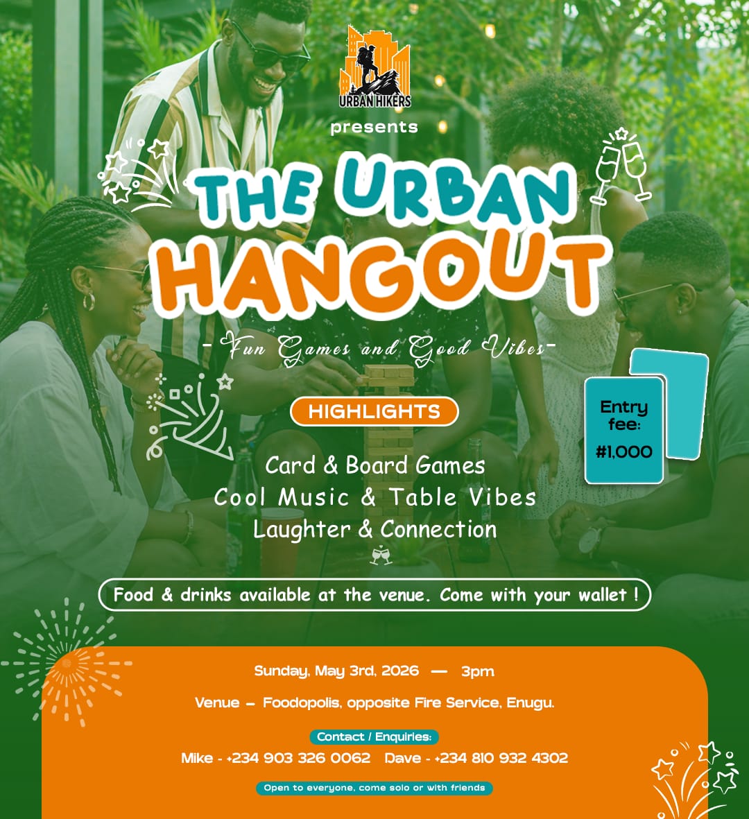 urbanhikersng's tweet photo. Sunday, May 3rd. We vibe and catch some real fun at our monthly Urban Hangout!!! https://t.co/2DZk0K9lfE