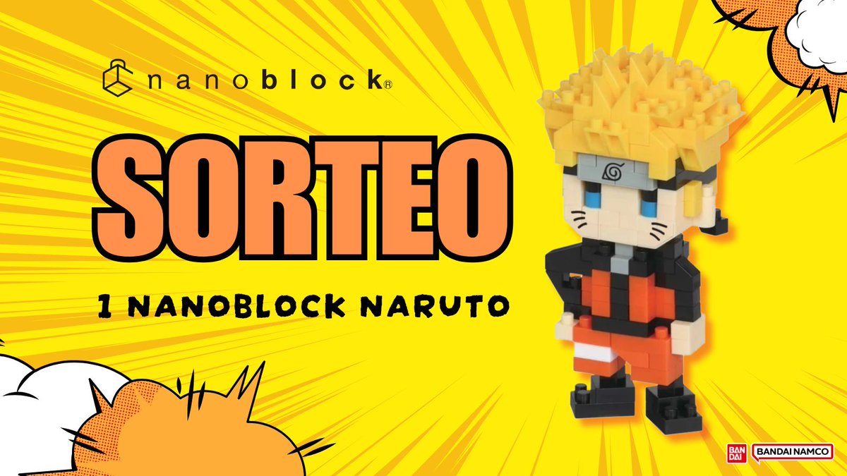 ¡Shinobis! Hoy os traemos un sorteo muy especial 🎉🍥⚔️

Consigue tu Nanoblock Naruto y recrea al legendario ninja de Konoha en versión miniatura 🧱🔥

Un premio épico, digno de los ninjas más valientes. Perfecto para quienes quieren tener a Naruto Uzumaki en su colección y