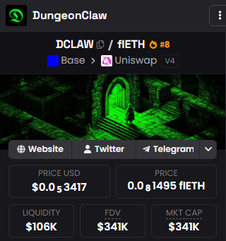 PROF_WINZO's tweet photo. 60K >> 359K >> 5X☕️

IT TOOK LONG, BUT IT'S NOW GETTING ATTENTION.
BASE CHAIN LONGTERM PLAY HERE!

$DCLAW CONTRACT ADDRESS:
0xb7965a38552e0f7d5b728bad1ef2817ca7ae0b68 https://t.co/B09HdjZHAE