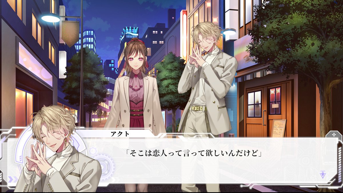 denfaminicogame's tweet photo. 「好感度100でも幸せなエンドを迎えられない」恋愛ゲーム『アルゴリズム プレスクリプション』体験版が配信開始。溺愛、束縛、監禁……最悪の場合は〇されることも
https://t.co/YXHIO5k2wn

すべてが「共感スコア」で決まるAI管理都市で、街と自分自身の真実を追う。体験版は製品版に繋がる物語が展開 https://t.co/KkALoEUJ2i