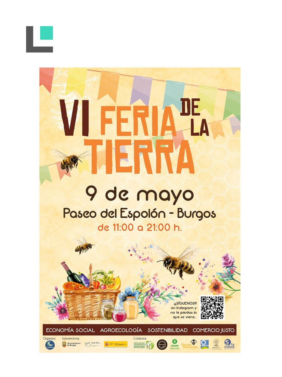 FundacionLesmes's tweet image. Participamos en la VI Edición de la Feria de la Tierra 🌍♻️

Estaremos con La tienda circular, acercando una pequeña muestra de la tienda: ropa, libros y objetos de segunda mano.

👉 Os esperamos el 9 de mayo, desde las 11:00 h, en el Paseo del Espolón.

#FeriaDeLaTierra #Burgos