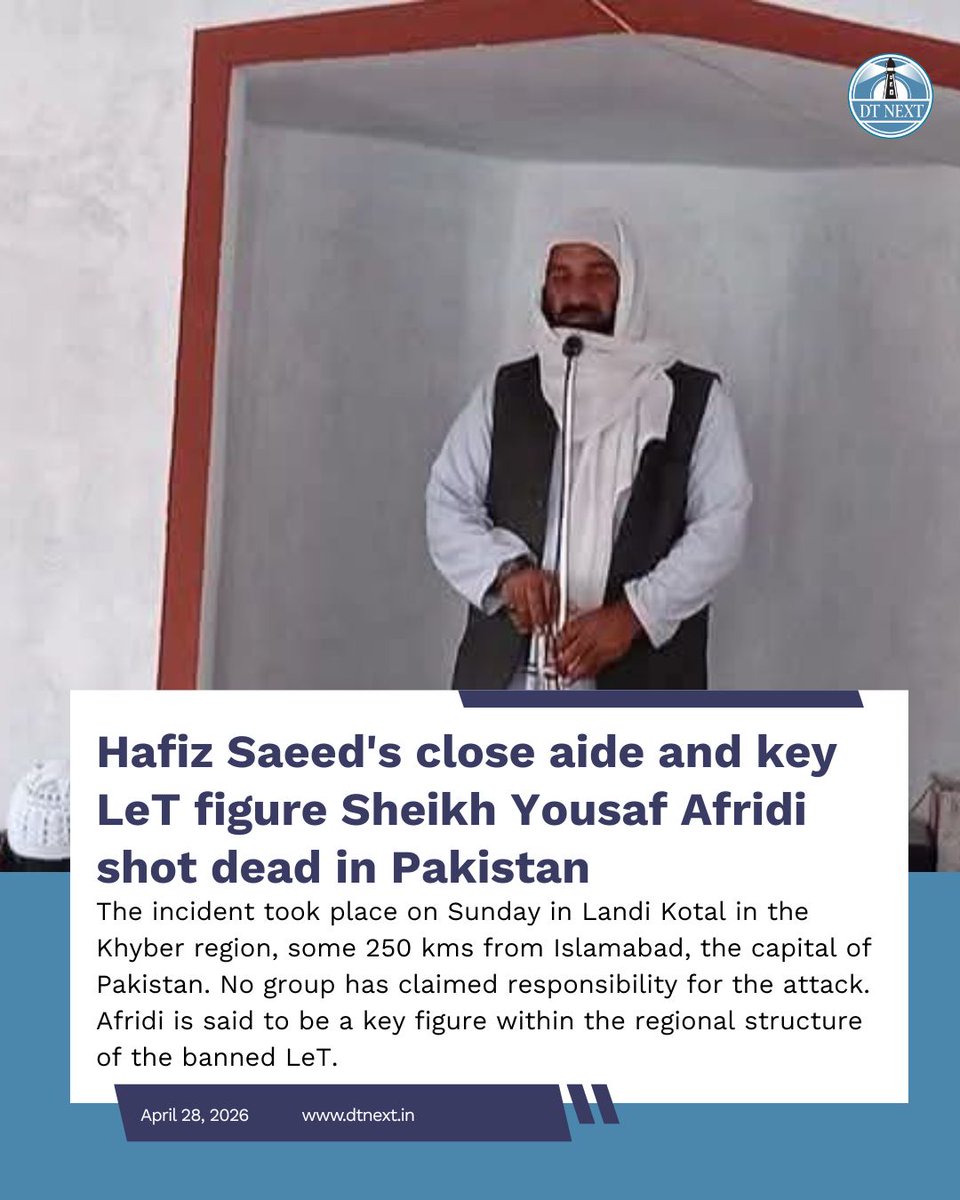 dt_next's tweet image. The incident took place on Sunday in Landi Kotal in the Khyber region, some 250 kms from Islamabad, the capital of Pakistan.

#DTNext #LeT #Terrorism #MumbaiTerrorAttack #Pakistan