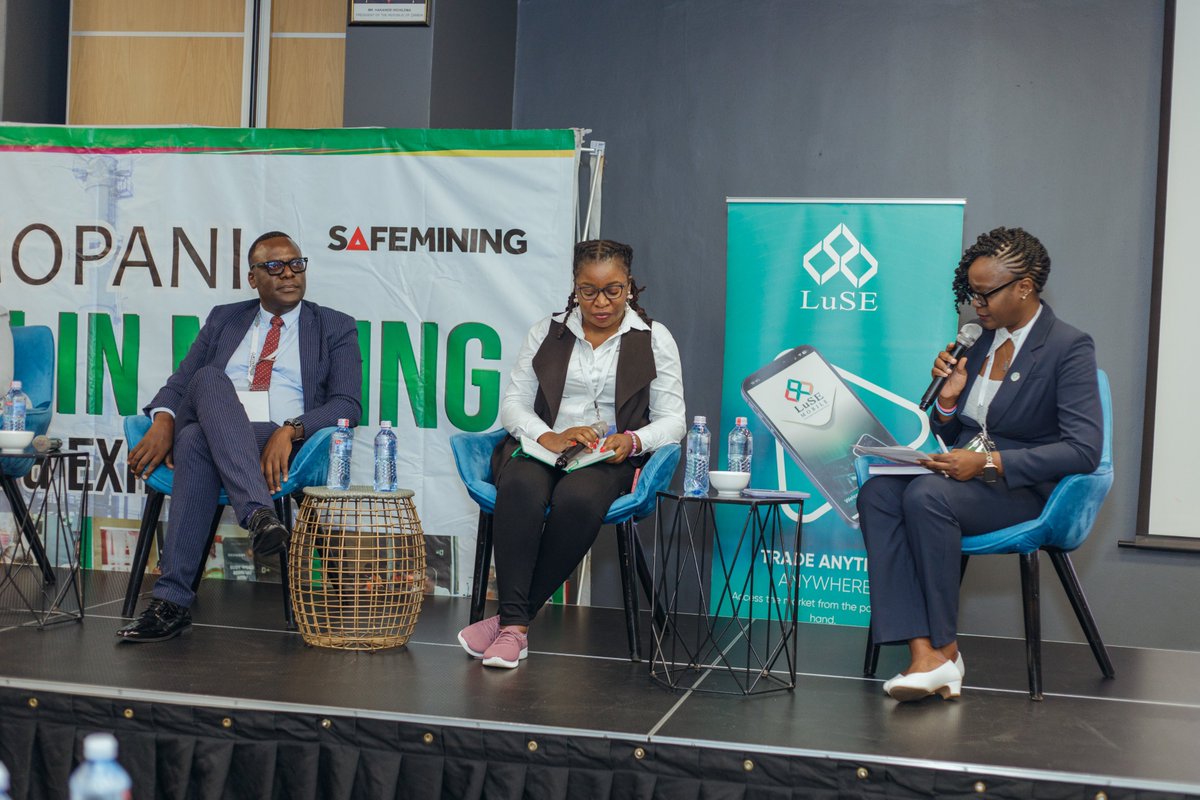 LuSE_Plc's tweet image. On Friday 24th April, our CEO Mr. Nicholas Kabaso joined the Women in Mining Forum for a panel on Financial Practices, Discipline &amp;amp; Money Growth, moderated by Dr. Kawang'a Kalumbi. LuSE is committed to these conversations. Thank you, Mopani! #WomenInMining #LuSE