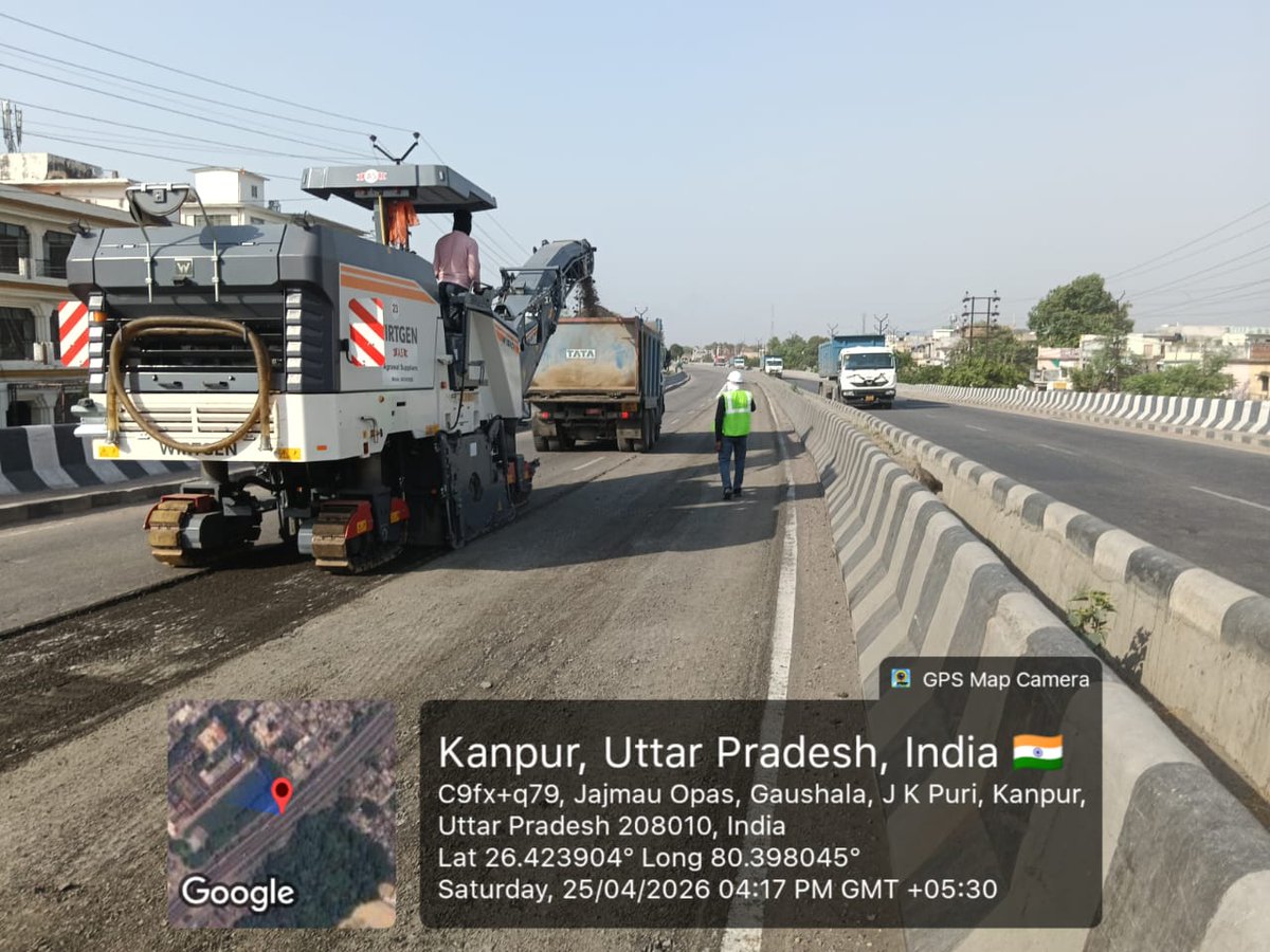 MohtaPraveenn's tweet image. NHAI ने कानपुर -लखनऊ NH-37 के जाजमऊ-रामादेवी सेक्शन में मेंटिनेंस का काम शुरू किया। #Kanpur #Highways @NBTLucknow