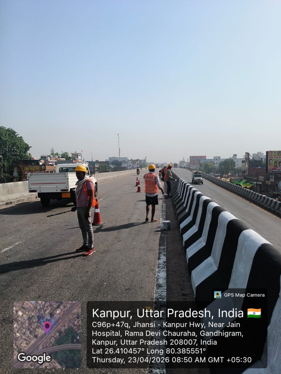 MohtaPraveenn's tweet image. NHAI ने कानपुर -लखनऊ NH-37 के जाजमऊ-रामादेवी सेक्शन में मेंटिनेंस का काम शुरू किया। #Kanpur #Highways @NBTLucknow