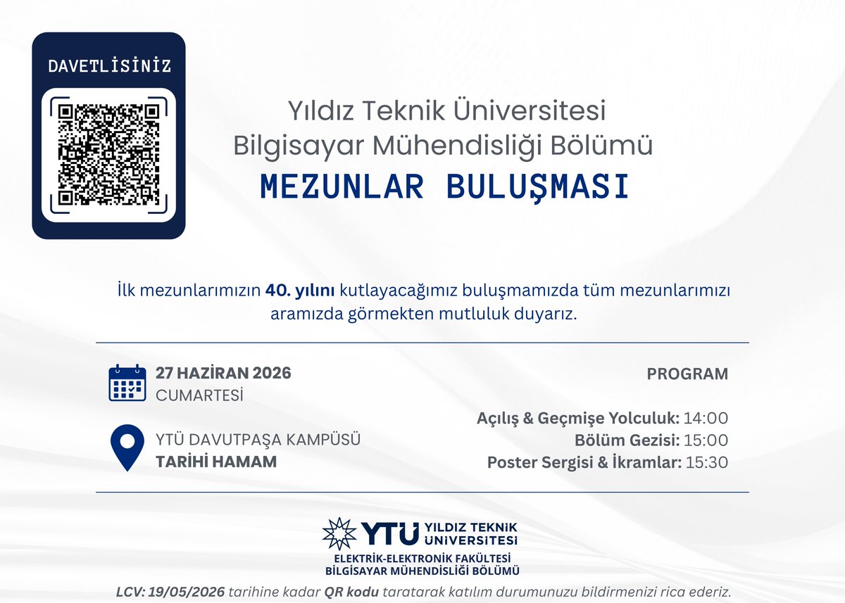 YTÜ, Bilgisayar Mühendisliği Bölümü tweet media