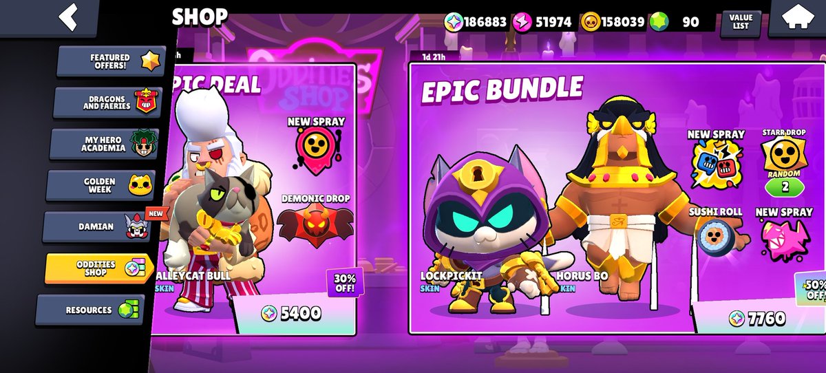 barac_matej's tweet photo. @BrawlStarsBTLN All three of these spray's are marked as collector's in catalog. Should I buy these offer's no matter that or skip it? I don't want to purchase them and later for supercell to remove them from my account. Although, these offer's are worth buying no matter the spray's. https://t.co/0tXAluXewC